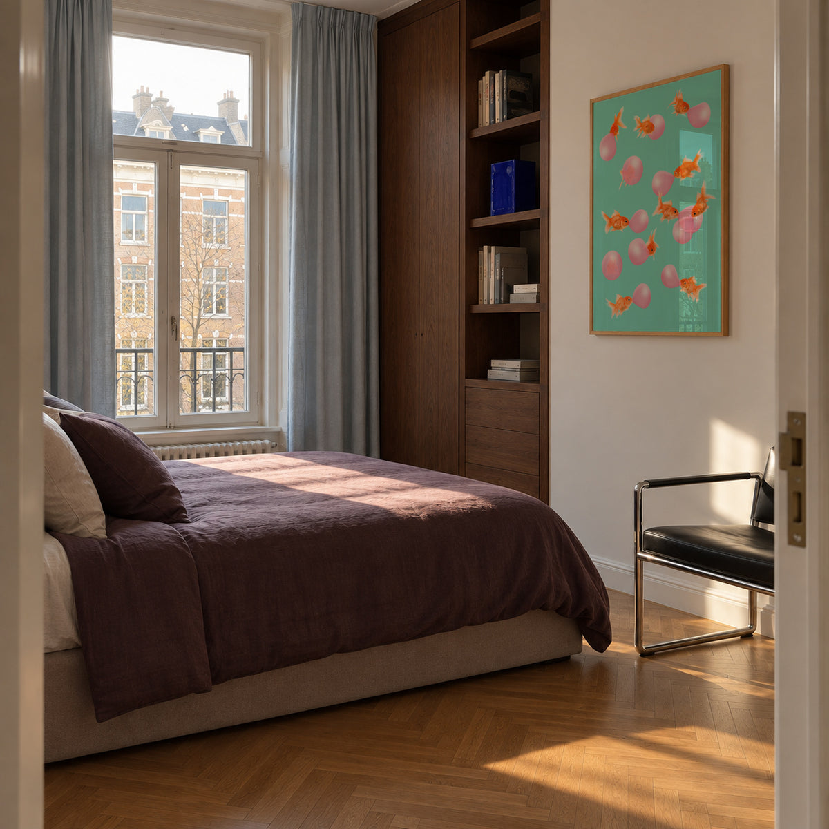 Bubblegum Goldfish - Framed poster in an interior