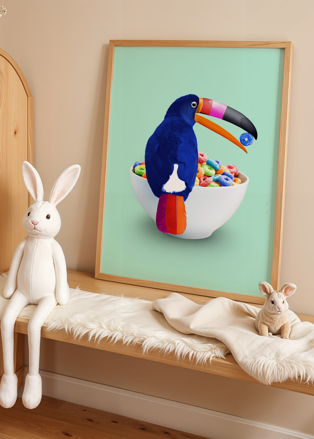 Cereal Toucan - Framed poster in an interior