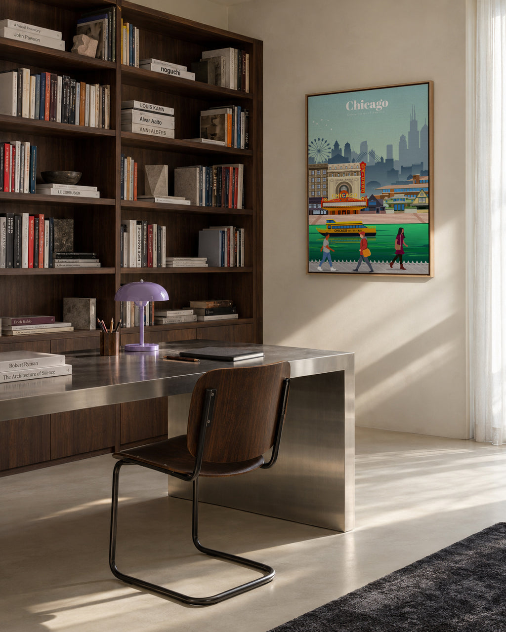 Travel to Chicago - Framed canvas in an interior