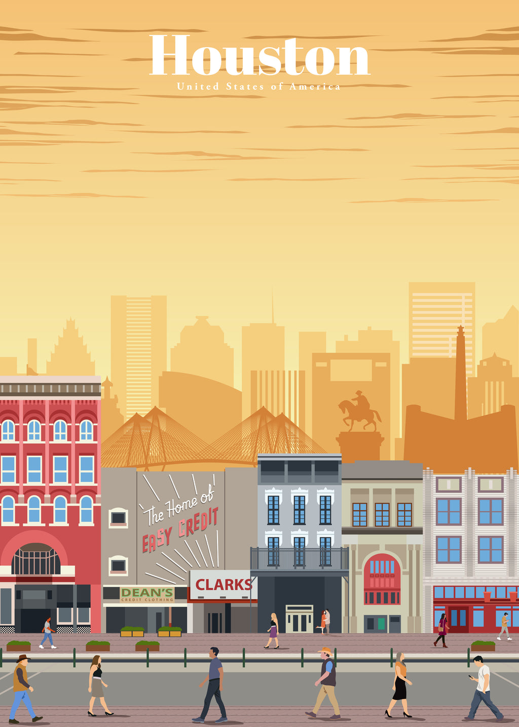 Travel to Houston - Unframed art print