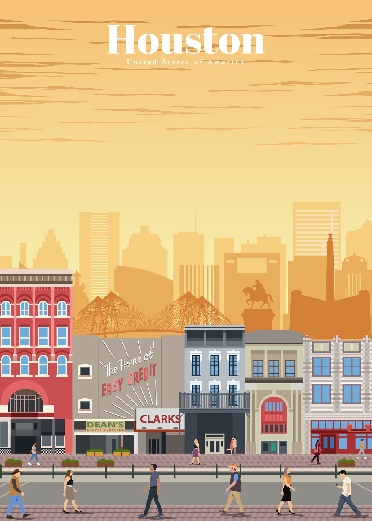Travel to Houston - Unframed art print