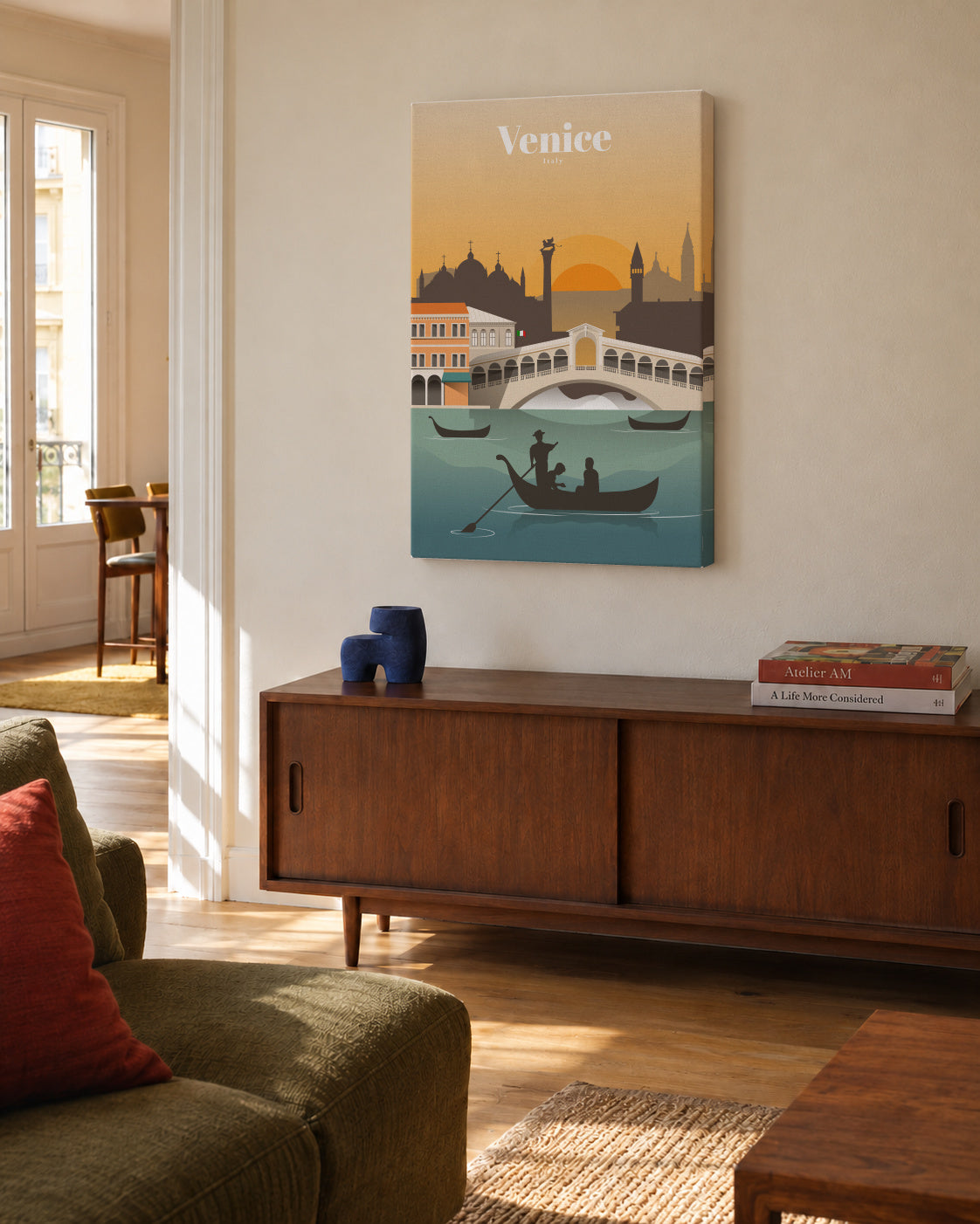 Travel to Venice - Unframed canvas in an interior