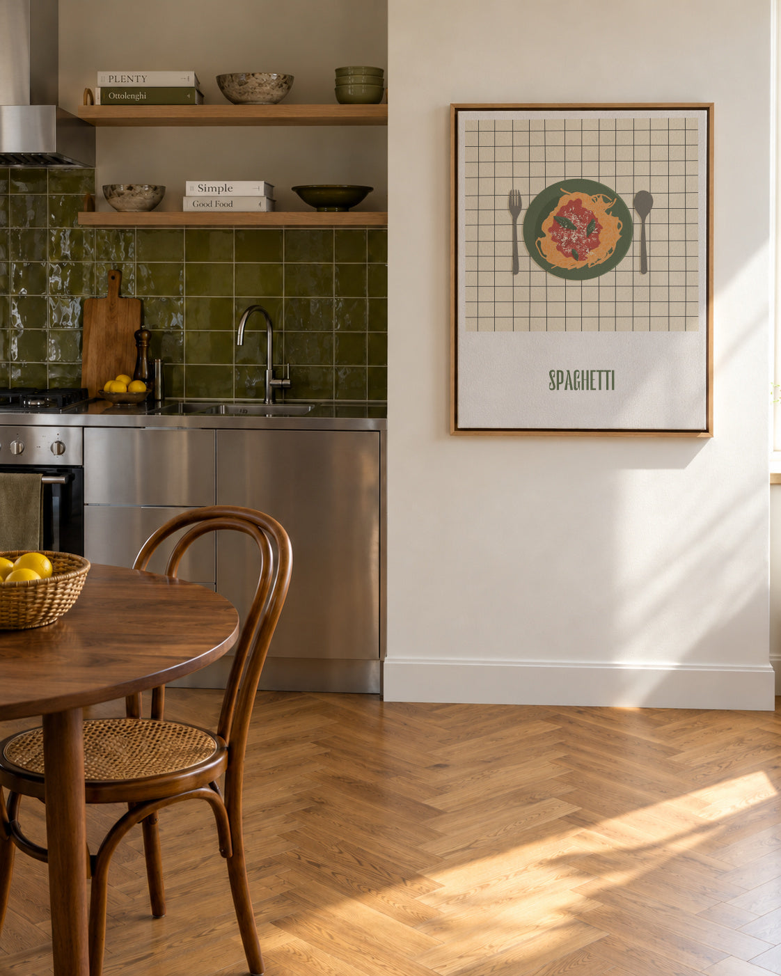 Spaghetti - Framed canvas in an interior