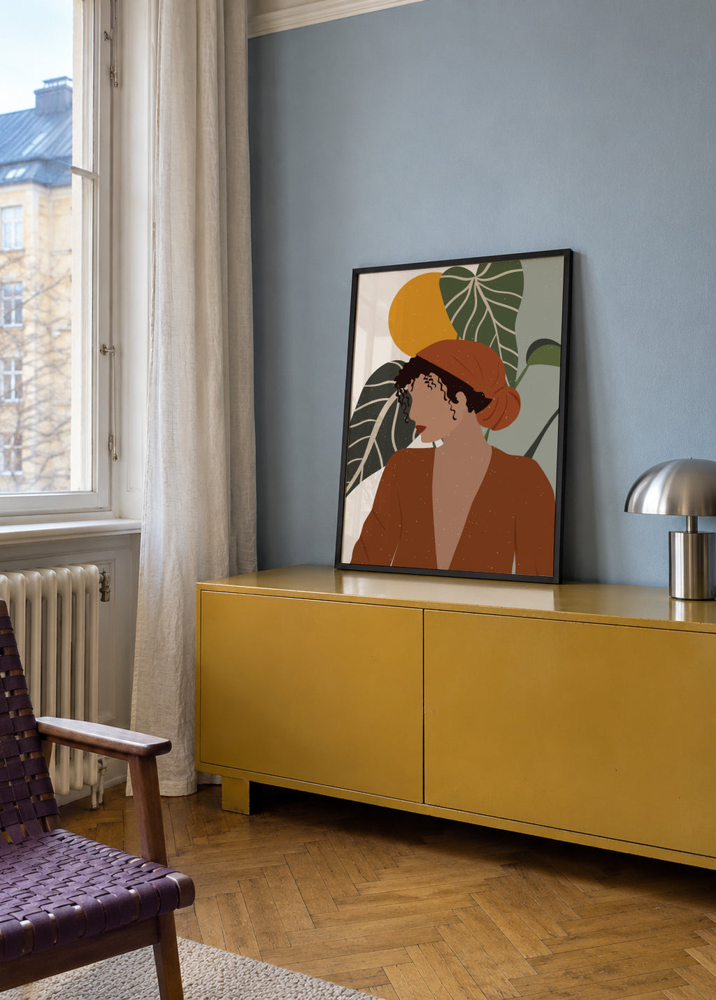 Boho Girl2 - Framed poster in an interior