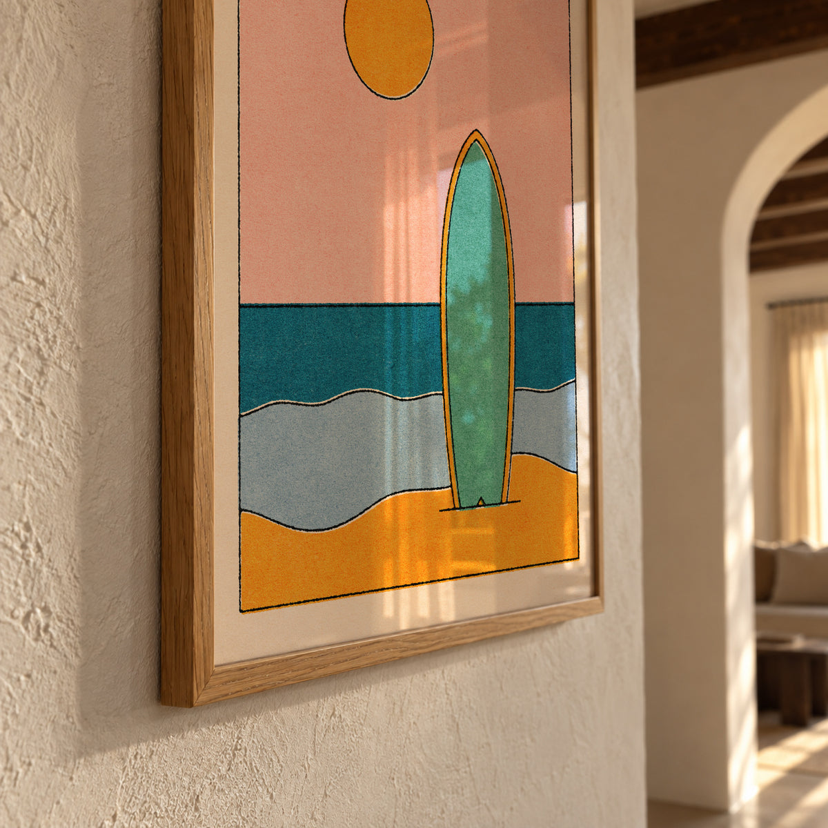 LANDSHAPES / Beach - Riso - Framed poster detail