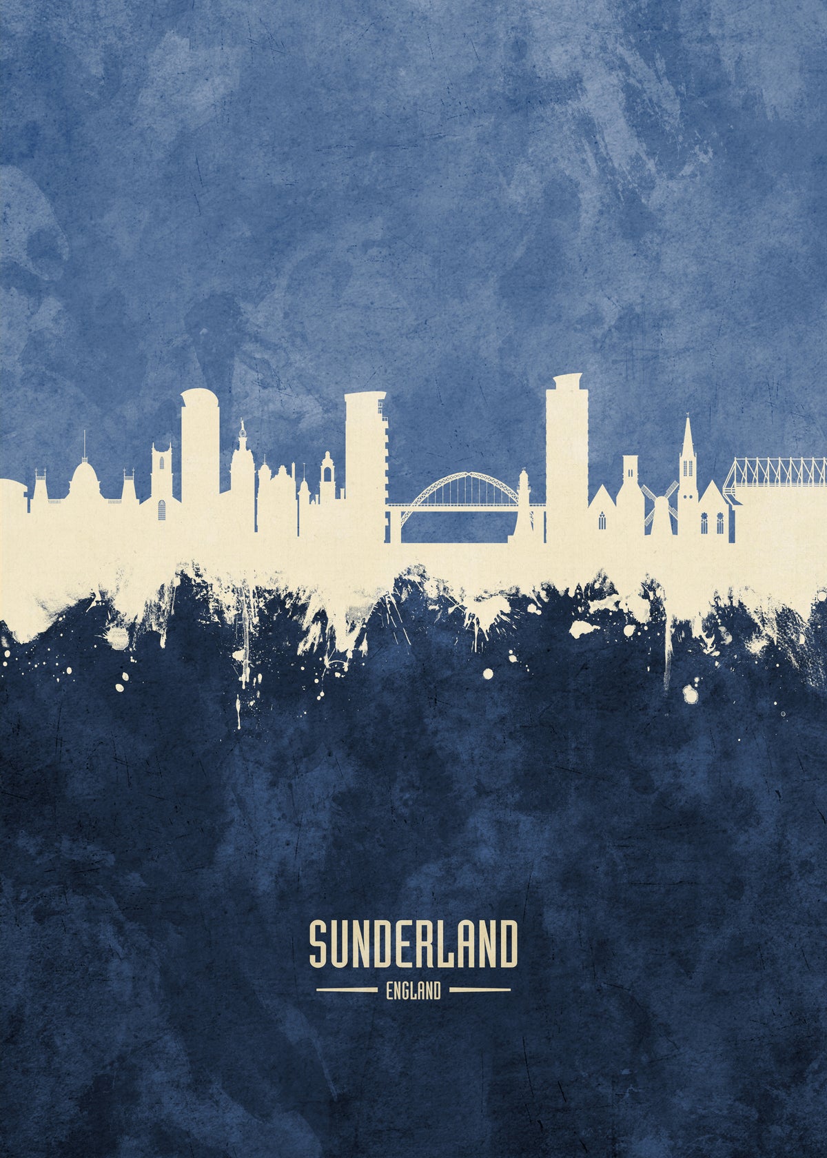 Sunderland Skyline azul - Unframed art print