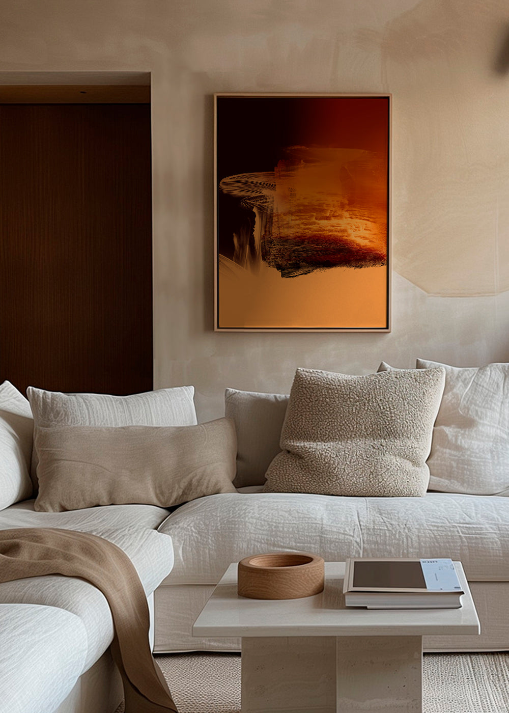 Expressive Fiery Orange Abstract