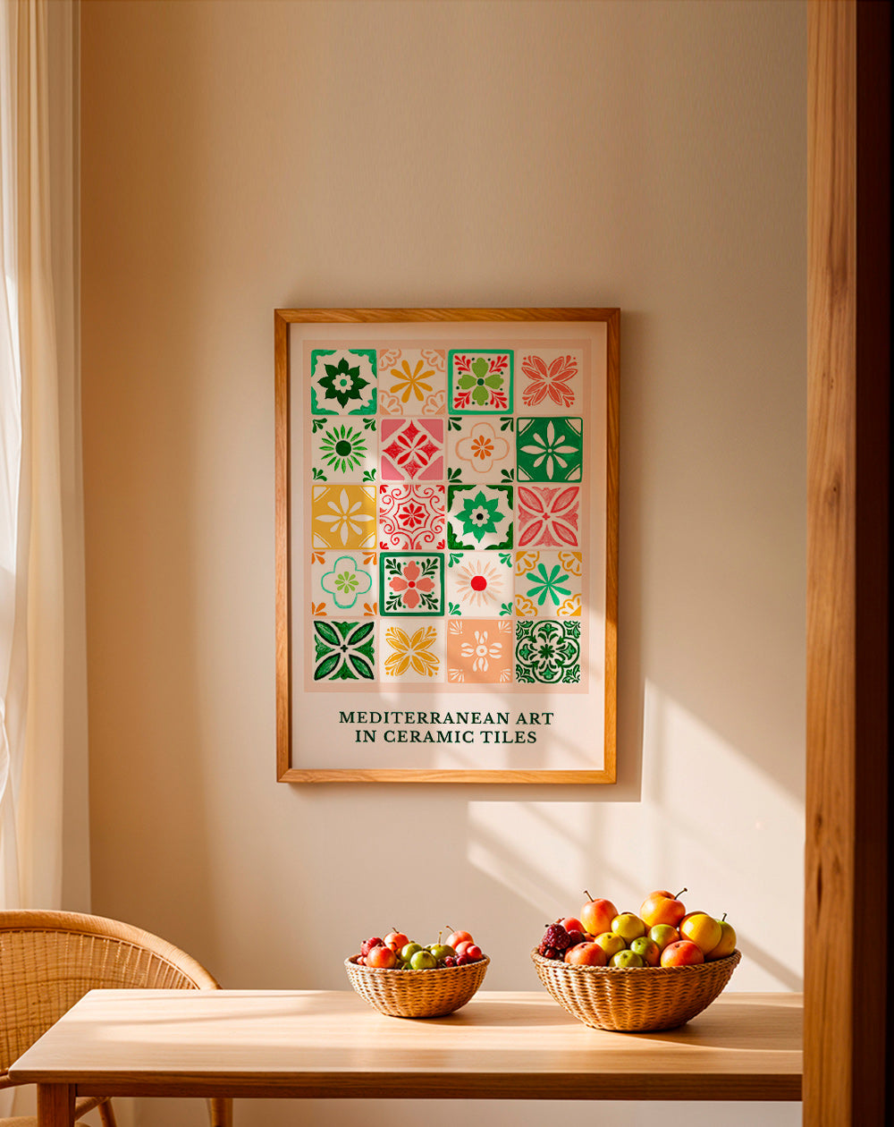 Lámina botánica con azulejos mediterráneos – Product2