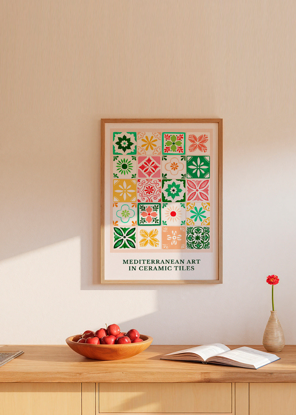 Lámina botánica con azulejos mediterráneos – Product3