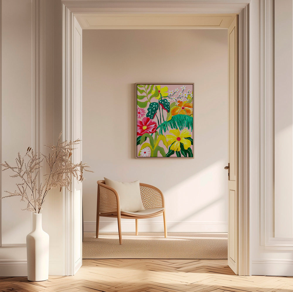 Lámina botánica con flores coloridas – Canvas2