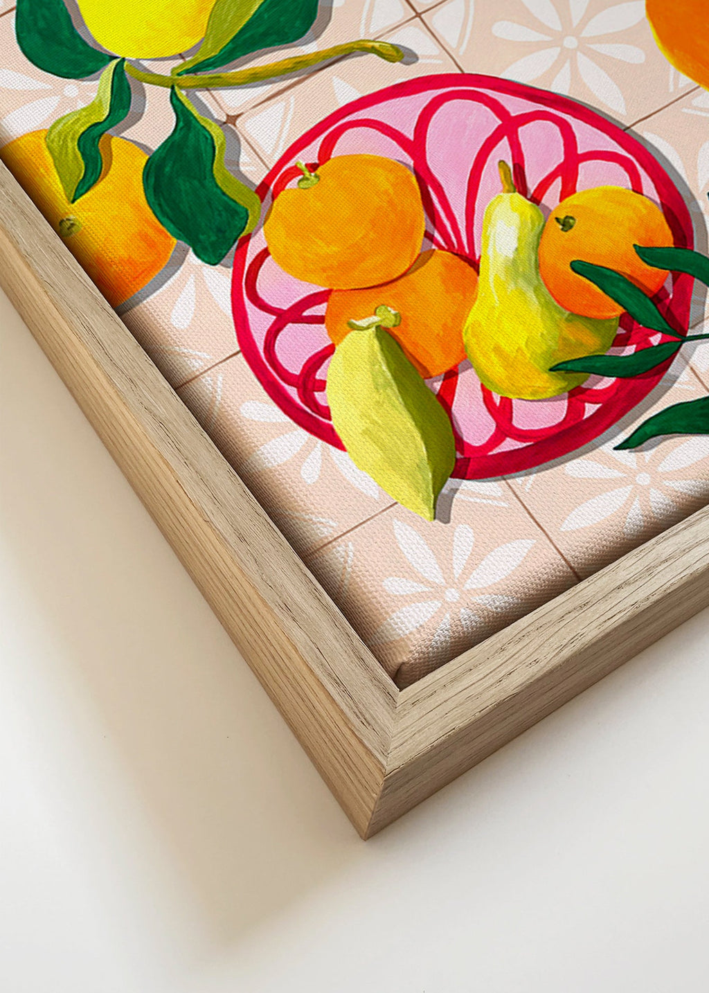 Cuadro de cocina con frutas y cerámica – Canvas detail