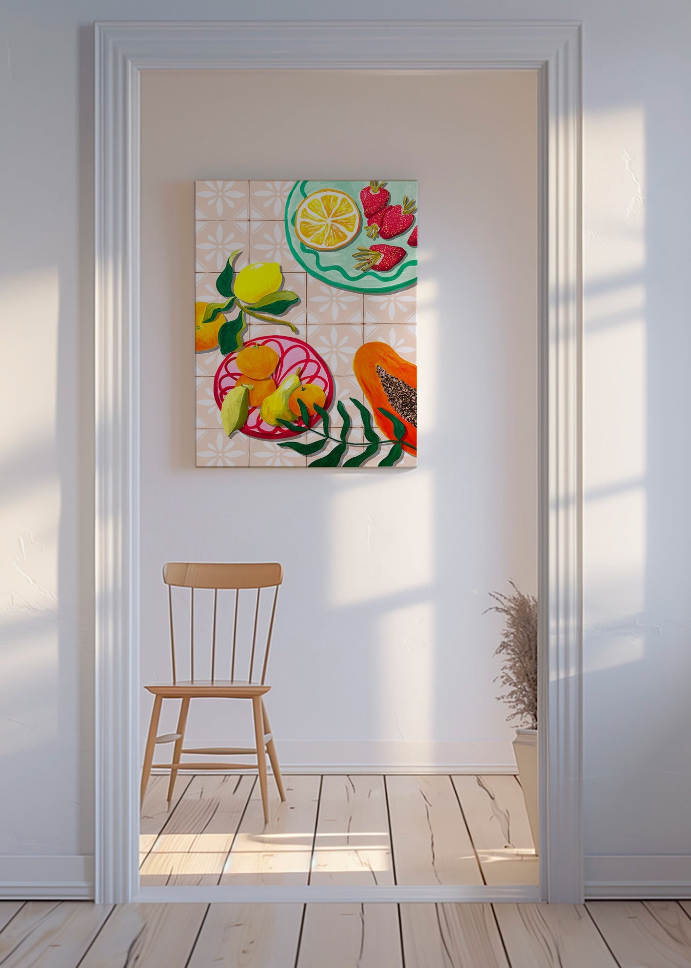 Cuadro de cocina con frutas y cerámica – Canvas