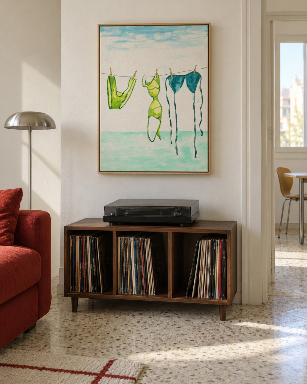 Bikini Beach Days - Framed canvas in an interior
