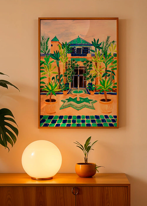 Lámina botánica Jardín con fuente y azulejos – Product1