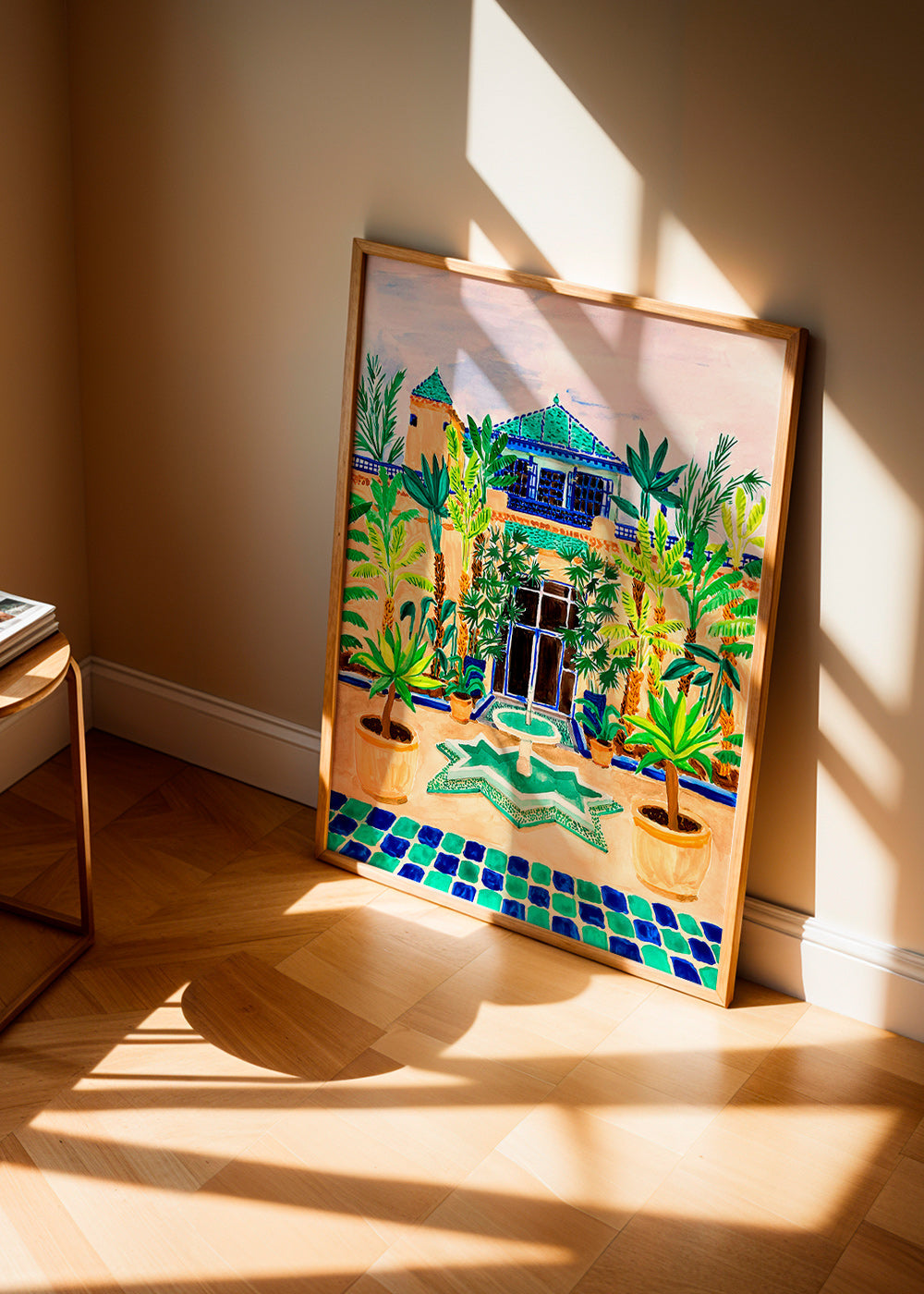 Lámina botánica Jardín con fuente y azulejos – Product3