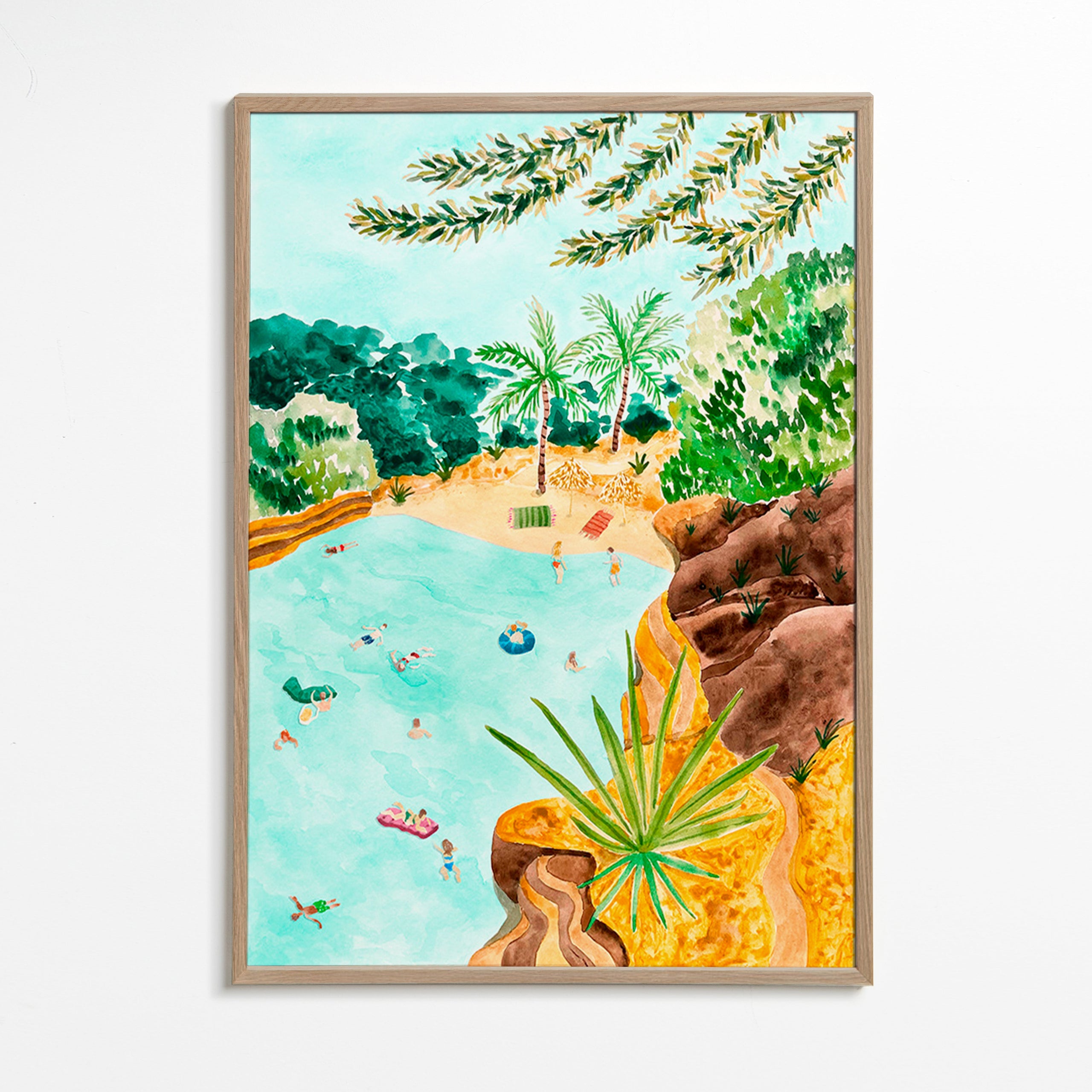 Cuadro de paisaje Cala Mallorquina – Oak Frame