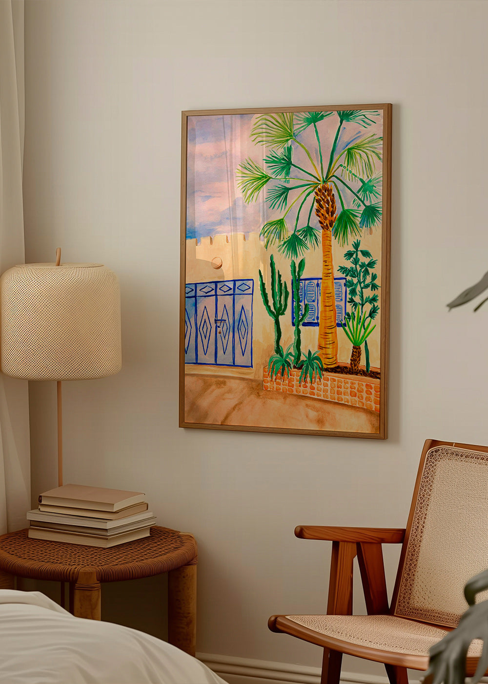 Cuadro de ciudades con calle marroquí y palmera – Product1