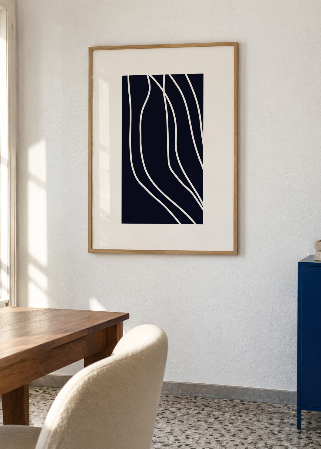 Dark Lines - Framed poster in an interior