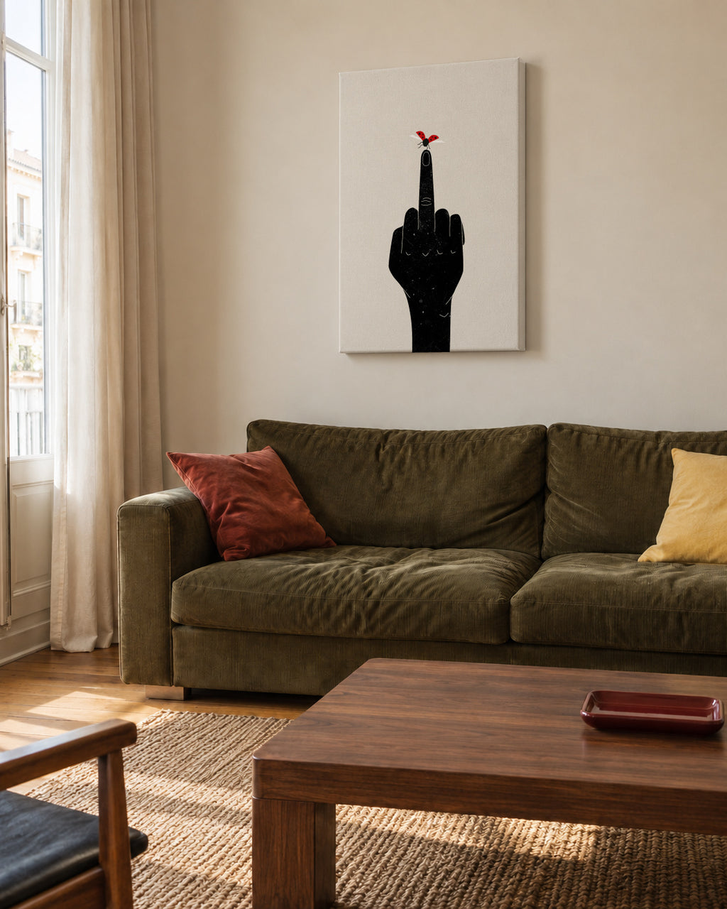 Ladybug - Unframed canvas in an interior