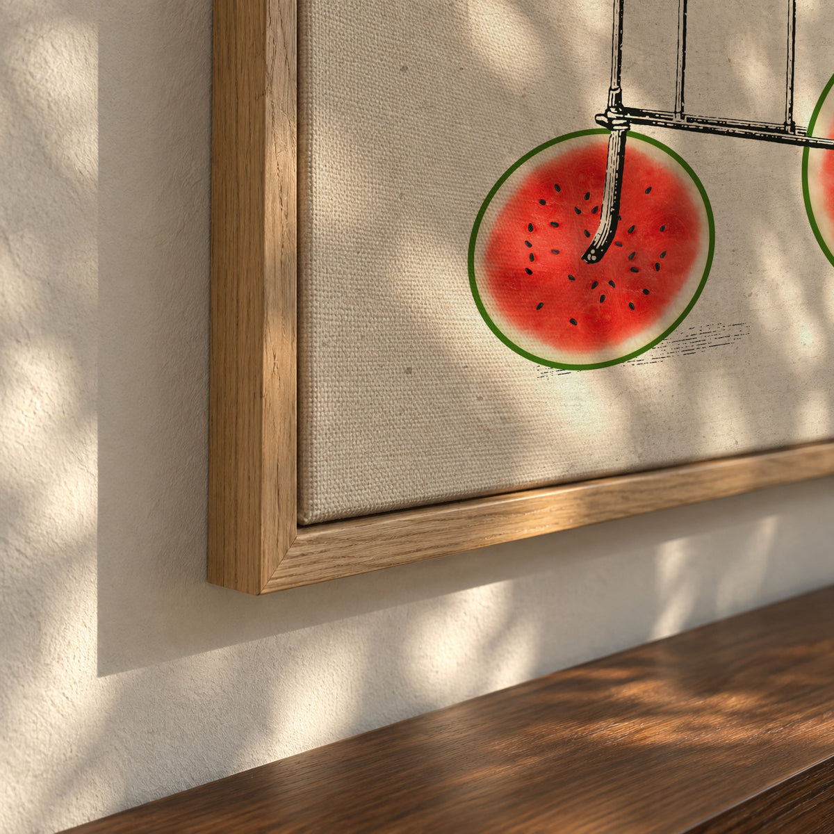 Melon bike - Framed canvas detail