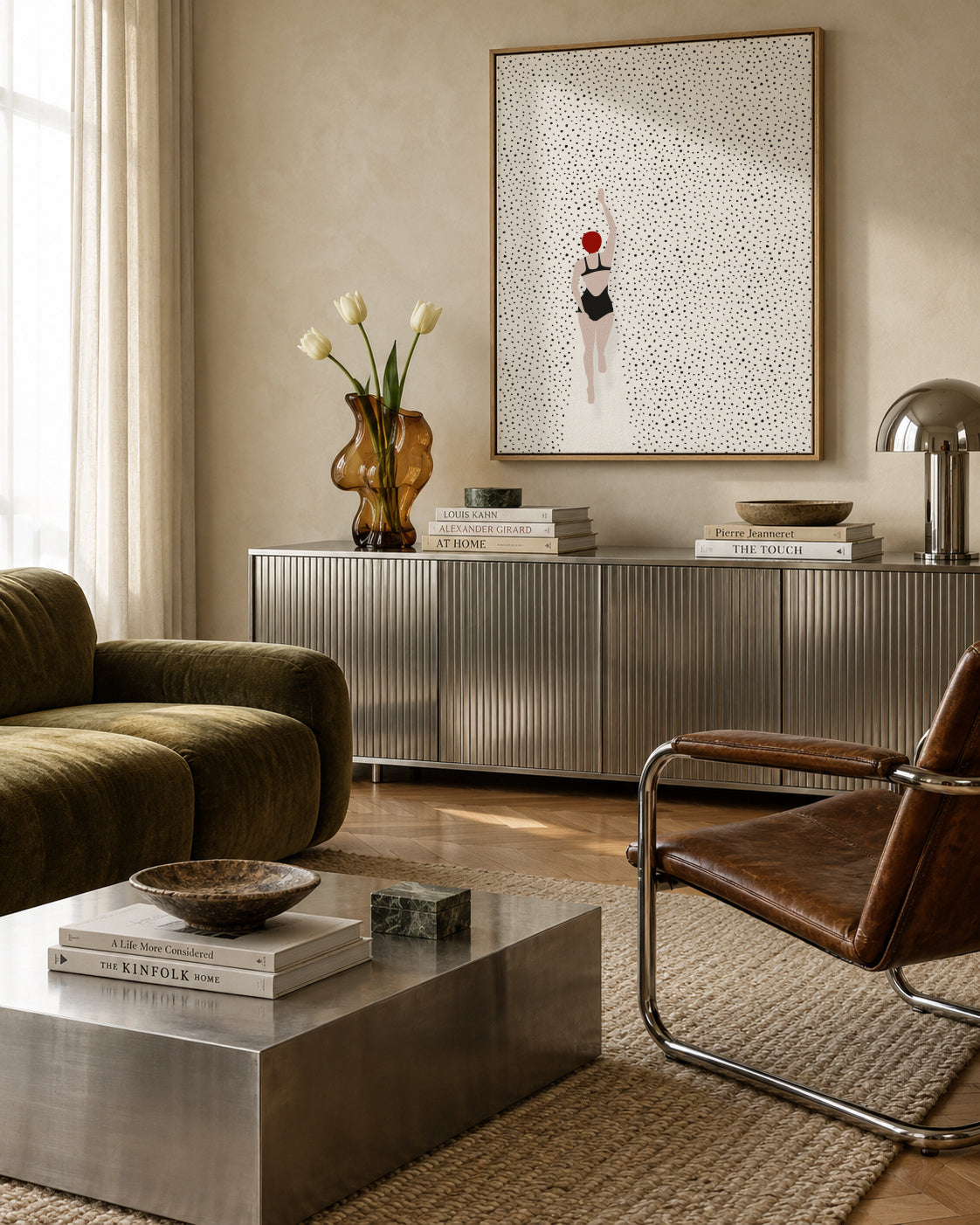 Swimming points - Framed canvas in an interior