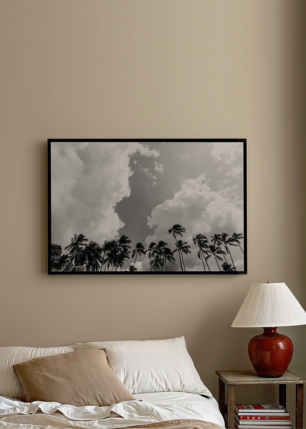 Cuadro de paisaje: palmeras en blanco y negro – Product2