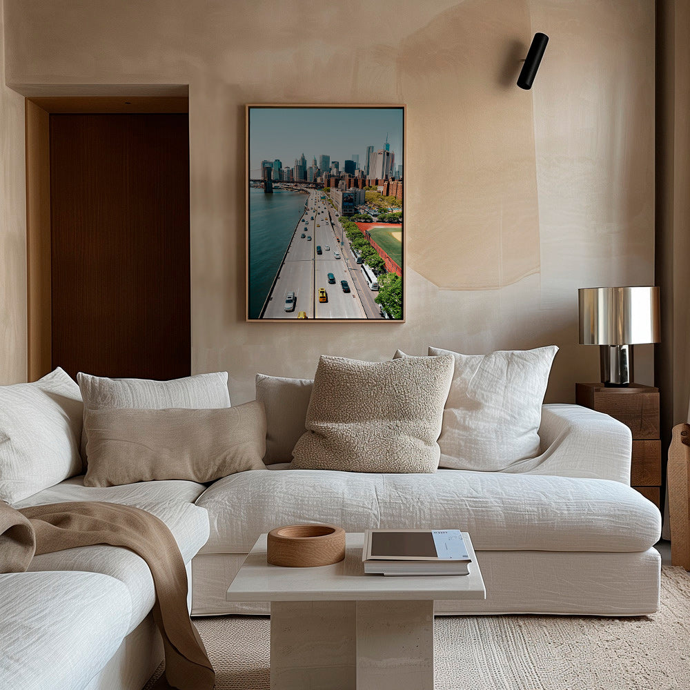 Cuadro de ciudades: skyline y puente desde altura – Canvas2