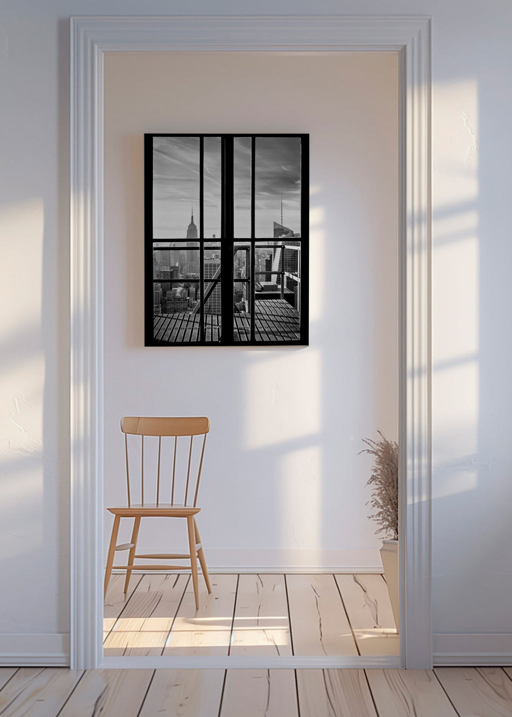 Cuadro de ciudades con vista desde ventana – Canvas