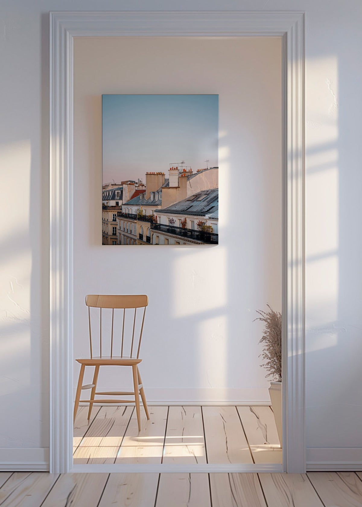Cuadro de ciudades con tejados al amanecer – Canvas