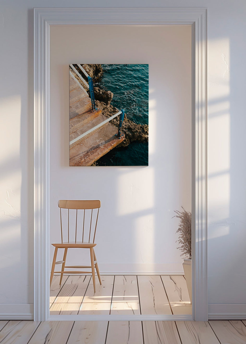 Cuadro de paisaje con escalera al mar – Canvas