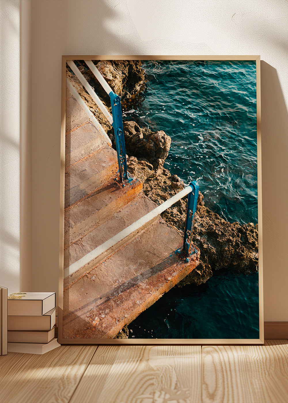 Cuadro de paisaje con escalera al mar – Product1