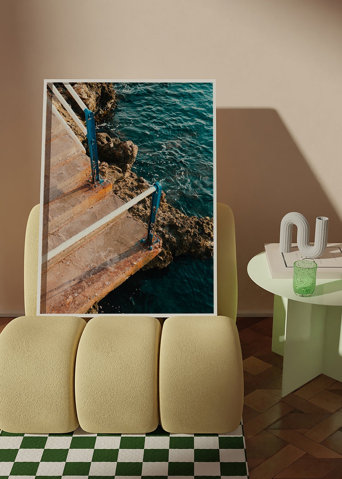 Cuadro de paisaje con escalera al mar – Product2