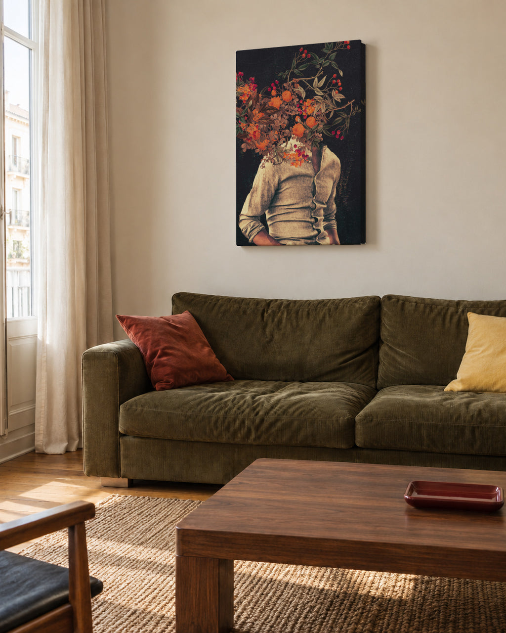 Roots - Unframed canvas in an interior