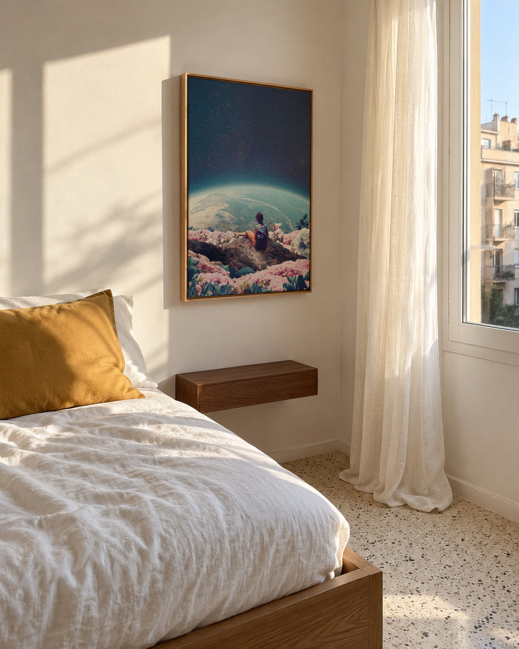 My World Blossomed When I Loved You - Framed canvas in an interior