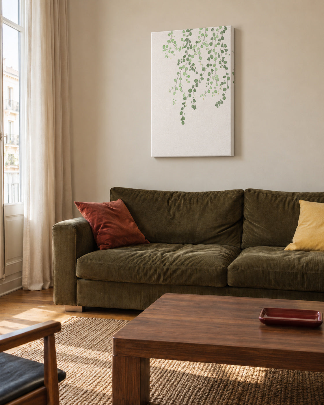 Birch Tree - Unframed canvas in an interior