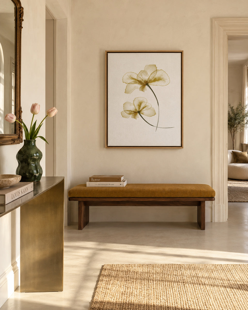 Pressed Flowers - Framed canvas in an interior