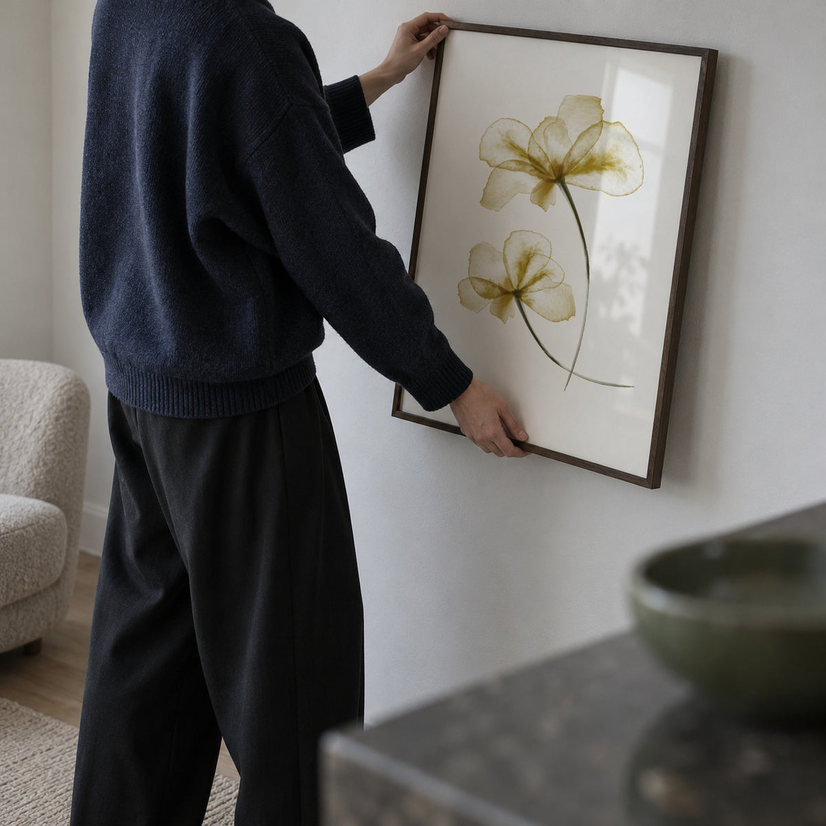 Pressed Flowers - Framed poster in an interior