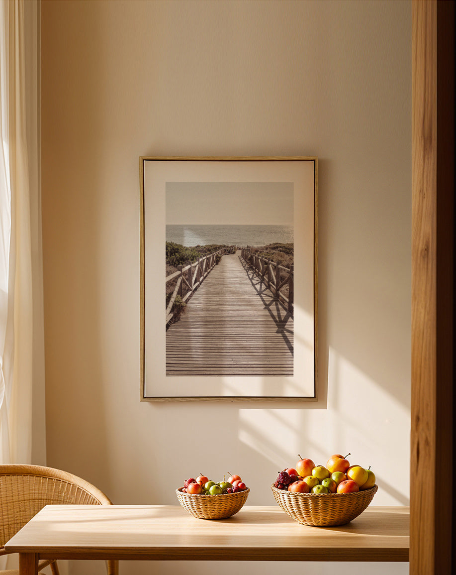 Beach VII - Framed canvas in an interior