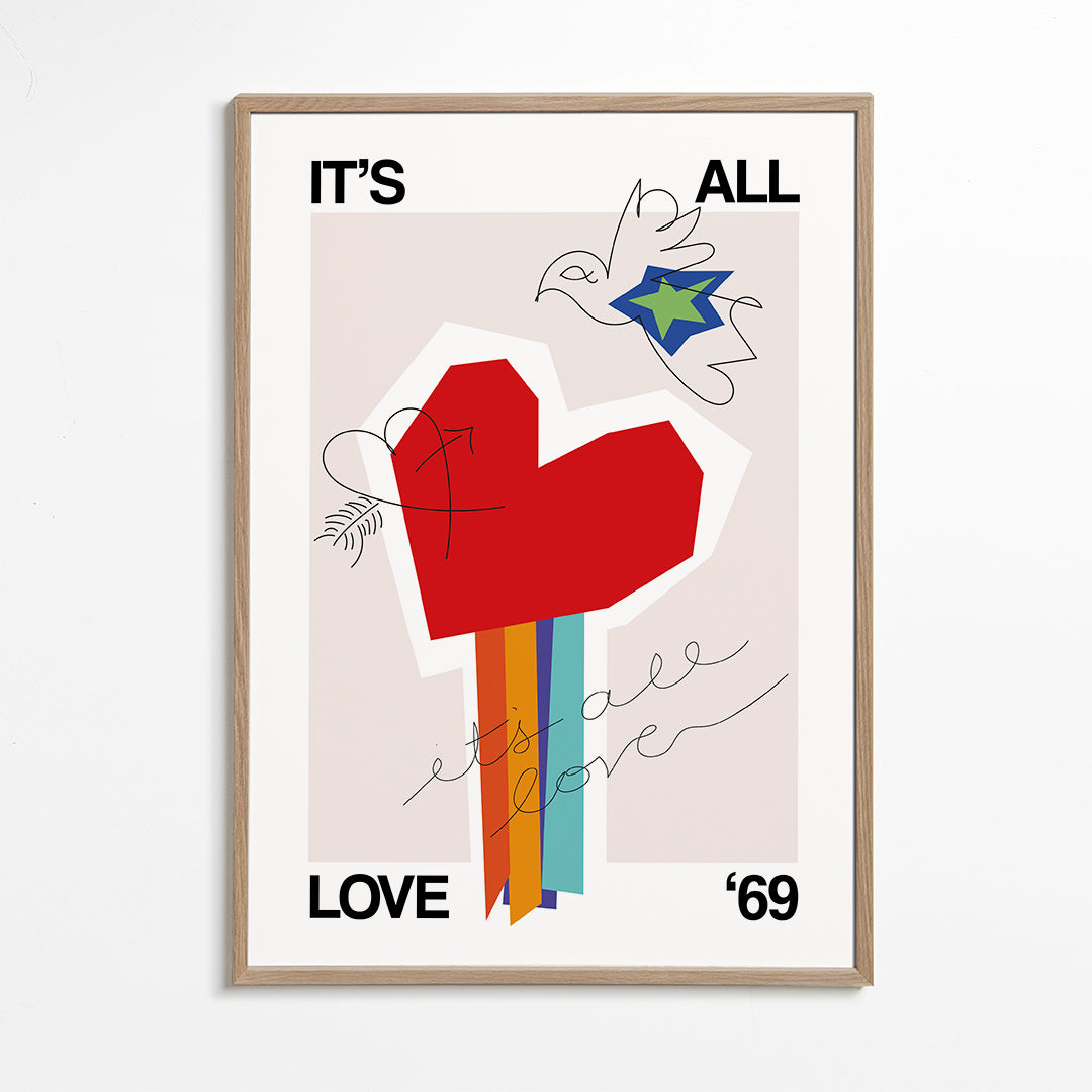 It's All Love '69 Heart Greige - Frances Collett