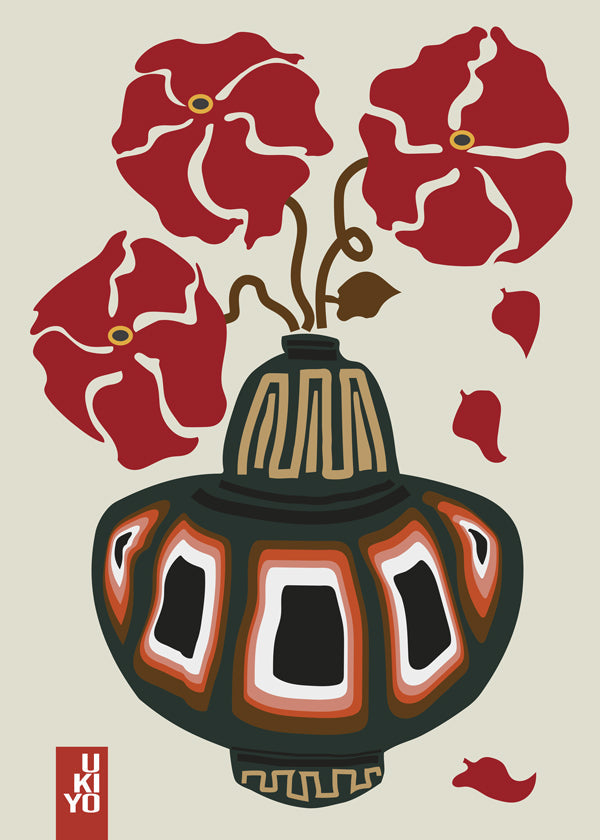 Ukiyo Vase Flower Greige