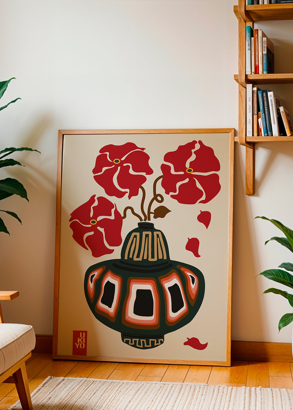 Ukiyo Vase Flower Greige