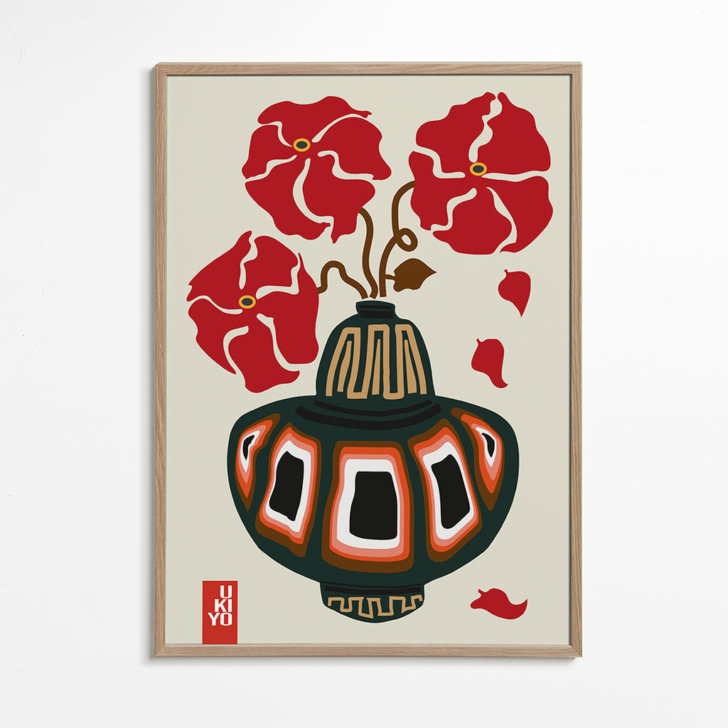 Ukiyo Vase Flower Greige