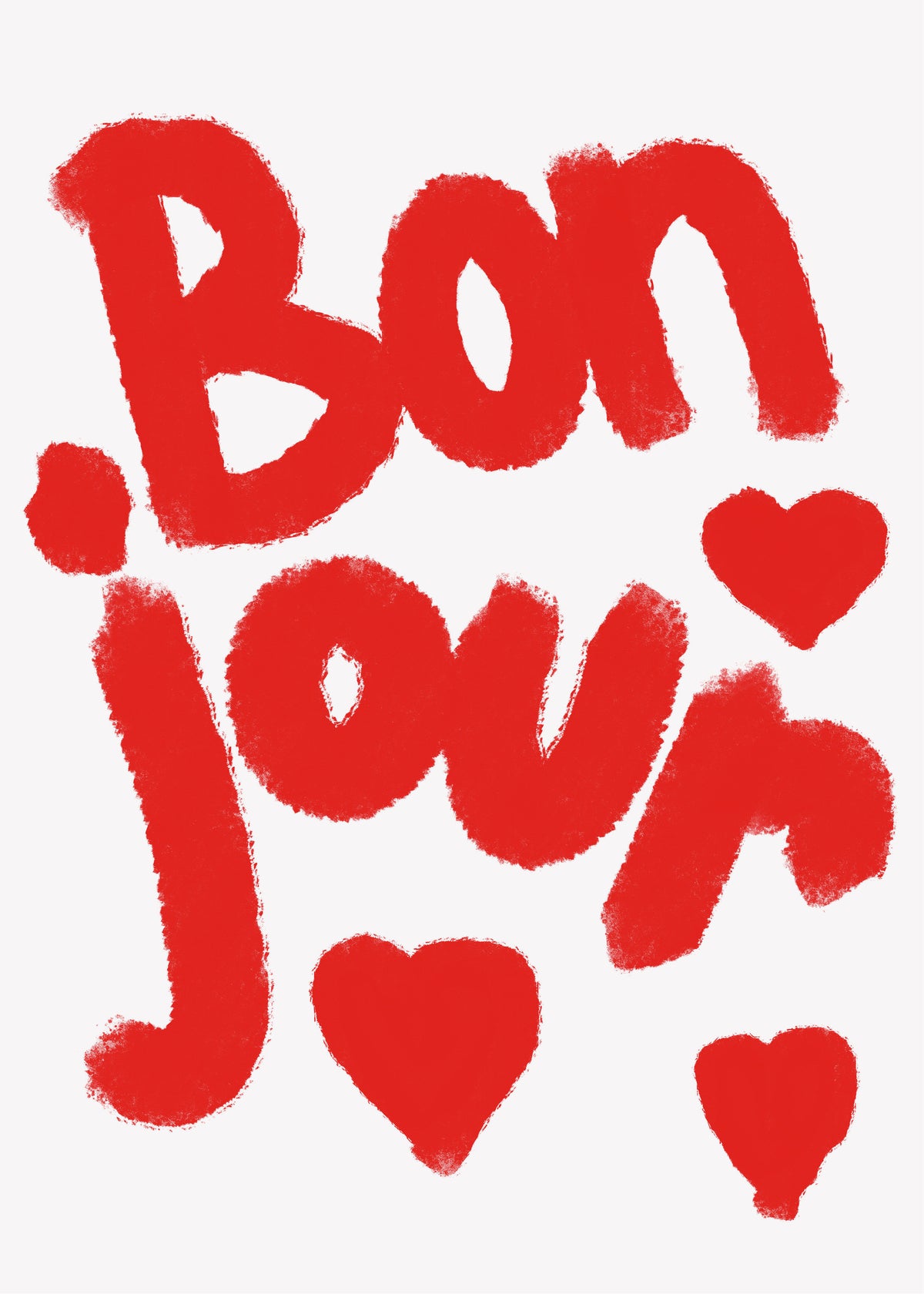 Bonjour Hearts - Unframed art print