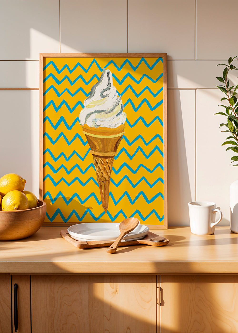 Ice Cream Yellow Zigzag