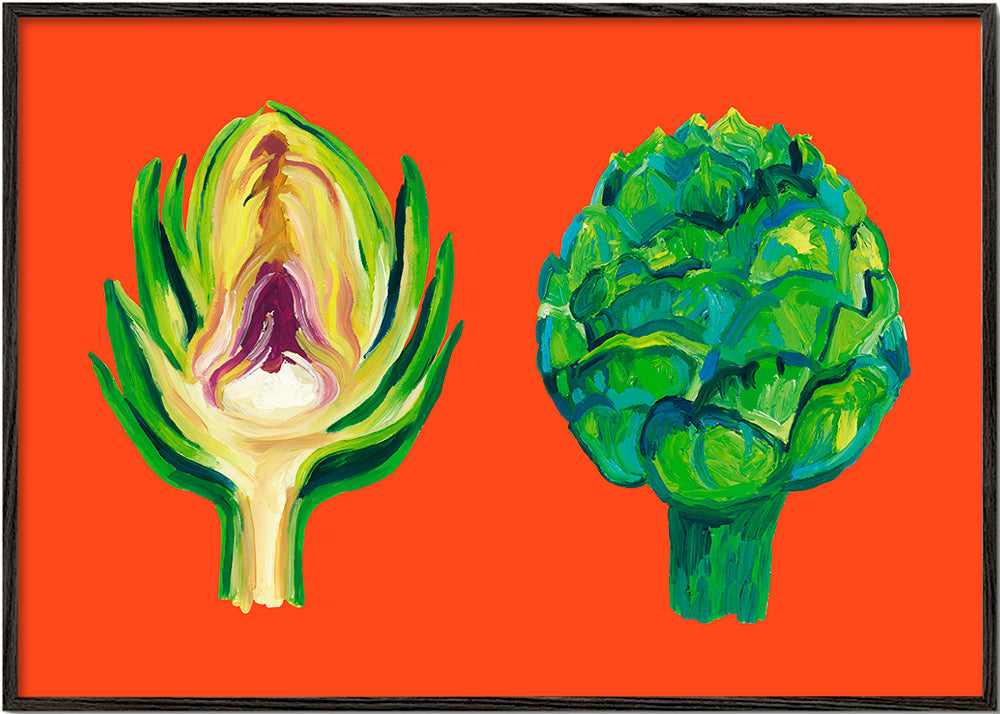 Artichokes On Orange