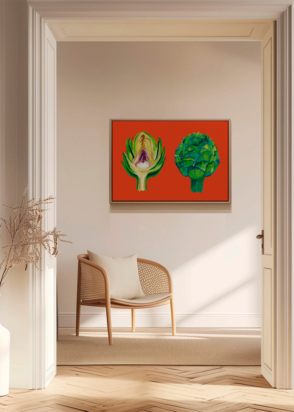 Artichokes On Orange