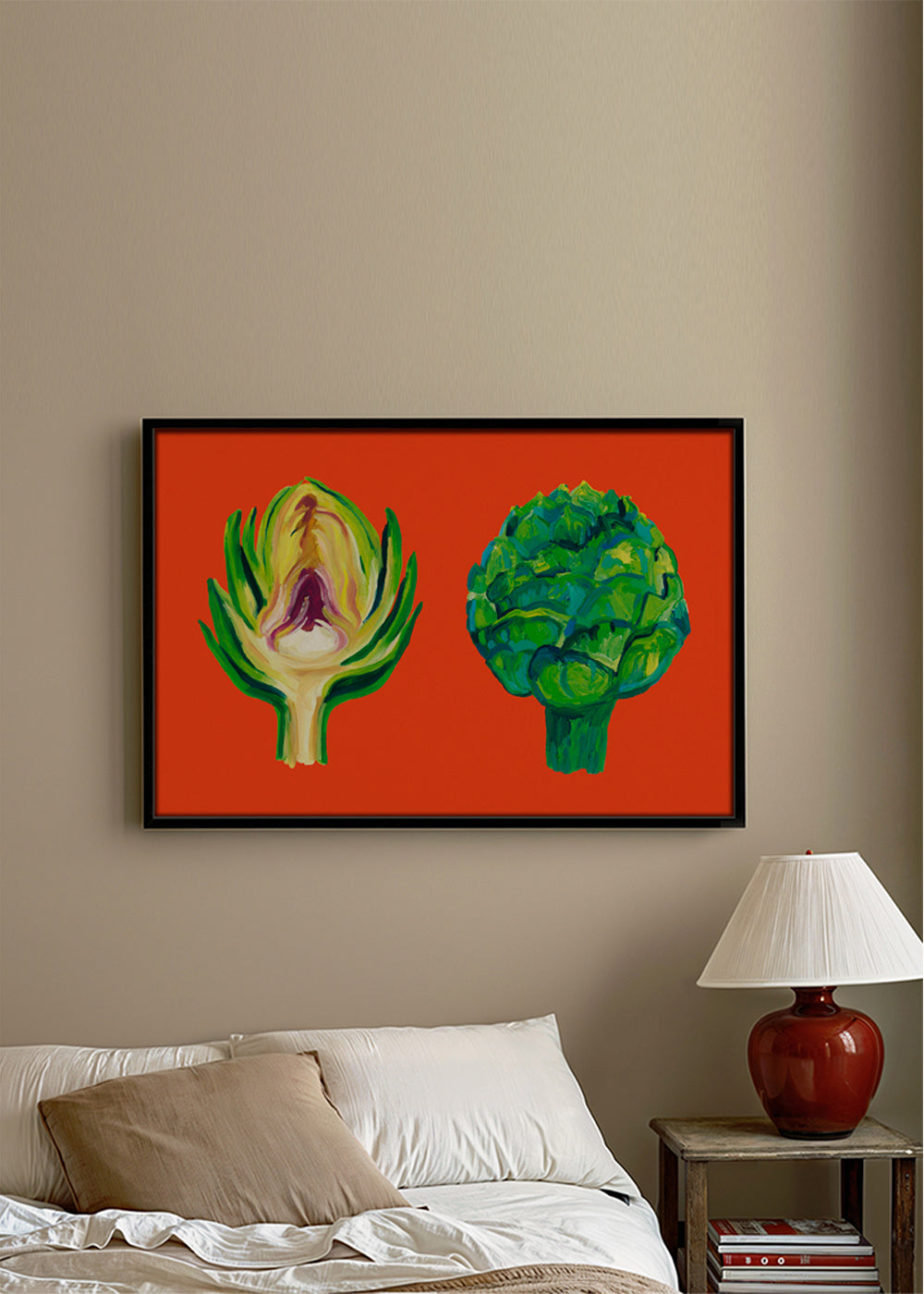 Artichokes On Orange