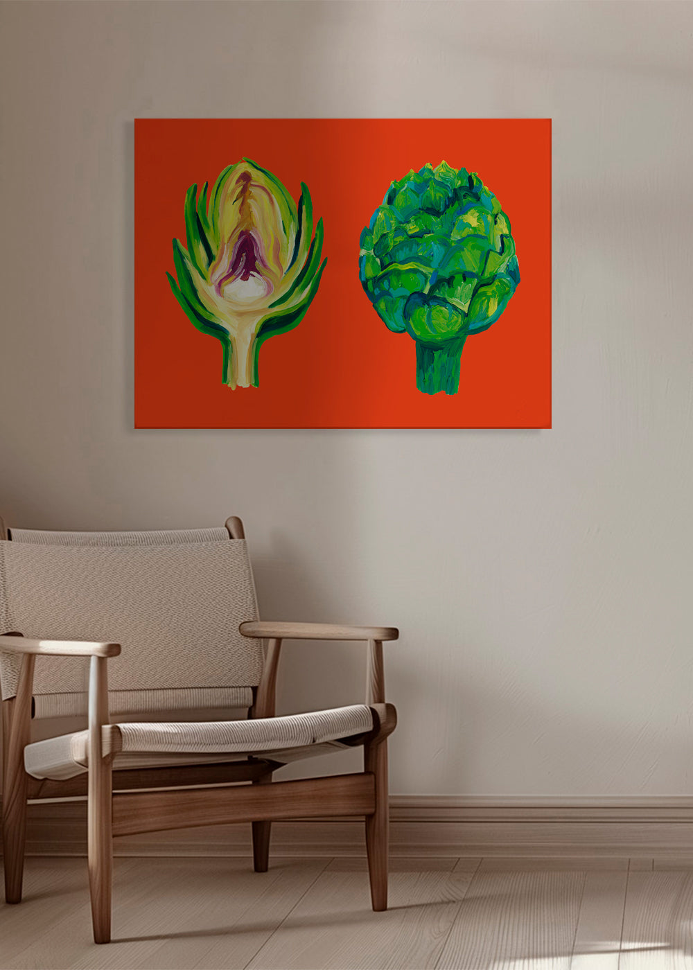 Artichokes On Orange