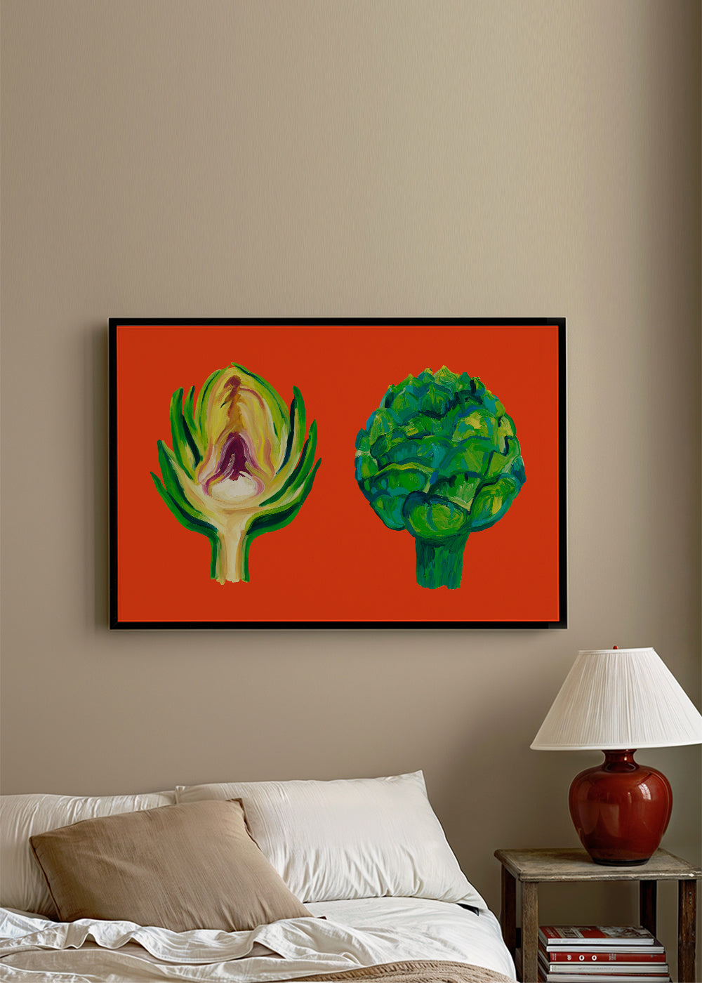 Artichokes On Orange