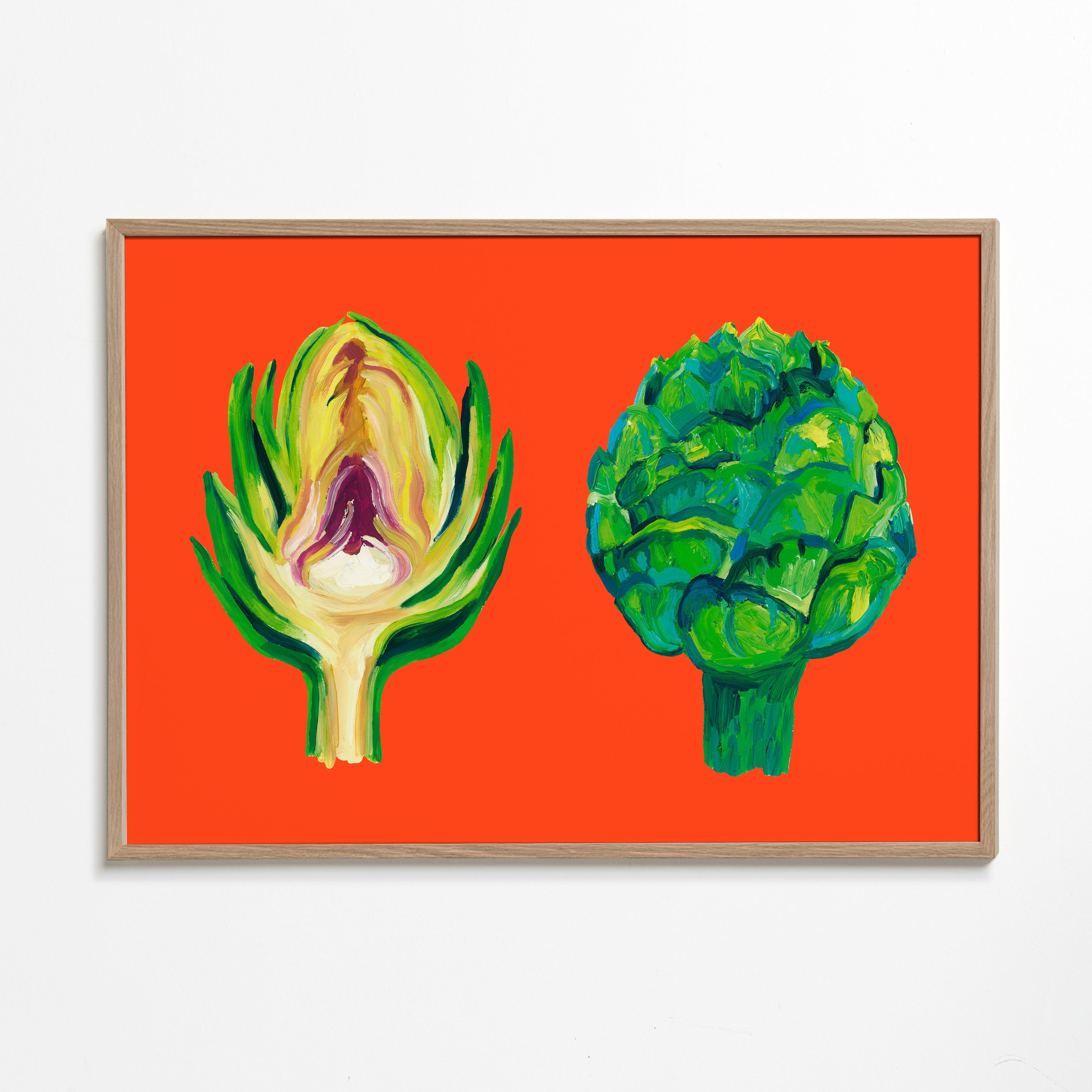 Artichokes On Orange